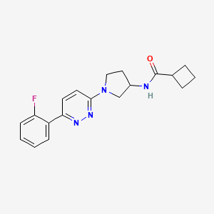 molecular formula C19H21FN4O B2980786 N-{1-[6-(2-fluorophenyl)pyridazin-3-yl]pyrrolidin-3-yl}cyclobutanecarboxamide CAS No. 1396847-72-5