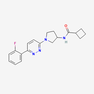 molecular formula C19H21FN4O B2980786 N-[1-[6-(2-fluorophenyl)pyridazin-3-yl]pyrrolidin-3-yl]cyclobutanecarboxamide CAS No. 1396847-72-5