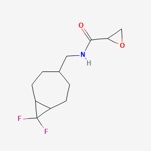 N-[(8,8-Difluoro-4-bicyclo[5.1.0]octanyl)methyl]oxirane-2-carboxamide