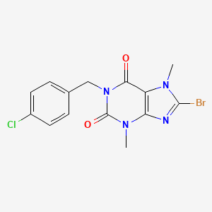8-Bromo-1-[(4-chlorophenyl)methyl]-3,7-dimethylpurine-2,6-dione