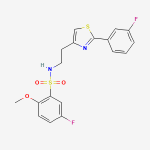 5-fluoro-N-[2-[2-(3-fluorophenyl)-1,3-thiazol-4-yl]ethyl]-2-methoxybenzenesulfonamide