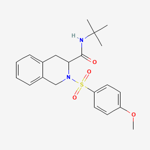 molecular formula C21H26N2O4S B2980802 N-(tert-butyl)-2-[(4-methoxyphenyl)sulfonyl]-1,2,3,4-tetrahydro-3-isoquinolinecarboxamide CAS No. 318517-28-1