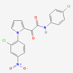 molecular formula C18H11Cl2N3O4 B2980805 2-[1-(2-chloro-4-nitrophenyl)-1H-pyrrol-2-yl]-N-(4-chlorophenyl)-2-oxoacetamide CAS No. 860610-36-2