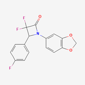 1-(1,3-Benzodioxol-5-yl)-3,3-difluoro-4-(4-fluorophenyl)azetidin-2-one