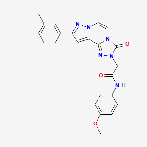 2-[11-(3,4-dimethylphenyl)-5-oxo-3,4,6,9,10-pentazatricyclo[7.3.0.02,6]dodeca-1(12),2,7,10-tetraen-4-yl]-N-(4-methoxyphenyl)acetamide