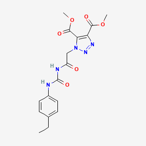 molecular formula C17H19N5O6 B2980816 dimethyl 1-[2-({[(4-ethylphenyl)amino]carbonyl}amino)-2-oxoethyl]-1H-1,2,3-triazole-4,5-dicarboxylate CAS No. 1291861-65-8