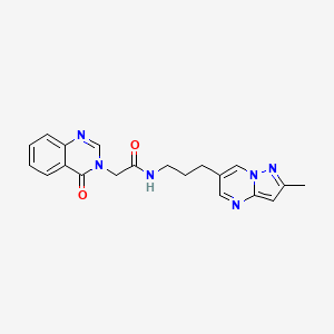 N-(3-(2-methylpyrazolo[1,5-a]pyrimidin-6-yl)propyl)-2-(4-oxoquinazolin-3(4H)-yl)acetamide