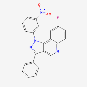 molecular formula C22H13FN4O2 B2980849 8-fluoro-1-(3-nitrophenyl)-3-phenyl-1H-pyrazolo[4,3-c]quinoline CAS No. 901263-73-8