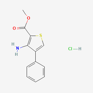 molecular formula C12H12ClNO2S B2980854 Methyl 3-amino-4-phenylthiophene-2-carboxylate hydrochloride CAS No. 2567503-42-6