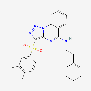 molecular formula C25H27N5O2S B2980867 N-(2-cyclohex-1-en-1-ylethyl)-3-[(3,4-dimethylphenyl)sulfonyl][1,2,3]triazolo[1,5-a]quinazolin-5-amine CAS No. 893276-58-9