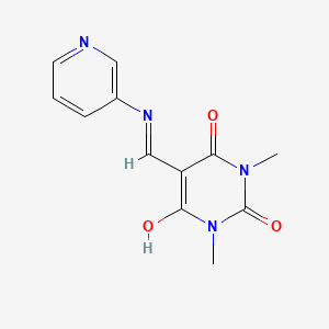 molecular formula C12H12N4O3 B2980869 1,3-dimethyl-5-[(3-pyridinylamino)methylene]-2,4,6(1H,3H,5H)-pyrimidinetrione CAS No. 338394-17-5