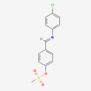 B2980902 4-{[(4-Chlorophenyl)imino]methyl}phenyl methanesulfonate CAS No. 301194-63-8