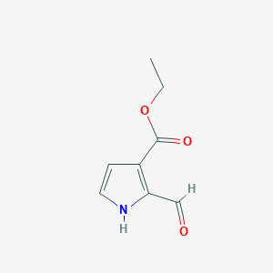 molecular formula C8H9NO3 B2980930 ethyl 2-formyl-1H-pyrrole-3-carboxylate CAS No. 19076-57-4