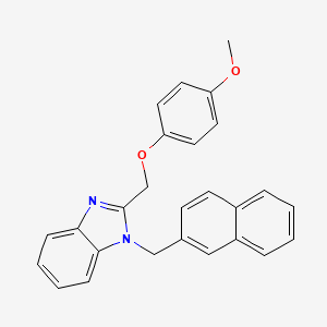 molecular formula C26H22N2O2 B2980960 2-((4-methoxyphenoxy)methyl)-1-(naphthalen-2-ylmethyl)-1H-benzo[d]imidazole CAS No. 379712-27-3