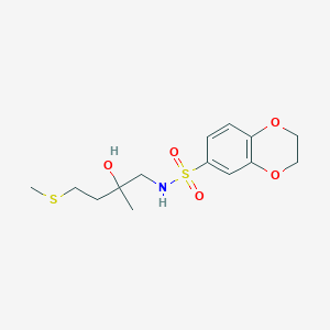molecular formula C14H21NO5S2 B2980972 N-(2-hydroxy-2-methyl-4-(methylthio)butyl)-2,3-dihydrobenzo[b][1,4]dioxine-6-sulfonamide CAS No. 1396853-14-7