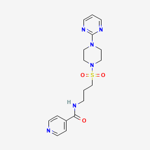 molecular formula C17H22N6O3S B2981004 N-(3-((4-(pyrimidin-2-yl)piperazin-1-yl)sulfonyl)propyl)isonicotinamide CAS No. 1021248-53-2