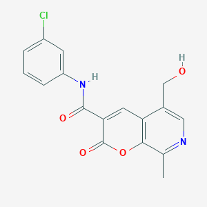 molecular formula C17H13ClN2O4 B2981011 N-(3-chlorophenyl)-5-(hydroxymethyl)-8-methyl-2-oxo-2H-pyrano[2,3-c]pyridine-3-carboxamide CAS No. 443117-31-5