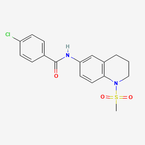 4-chloro-N-(1-methylsulfonyl-3,4-dihydro-2H-quinolin-6-yl)benzamide
