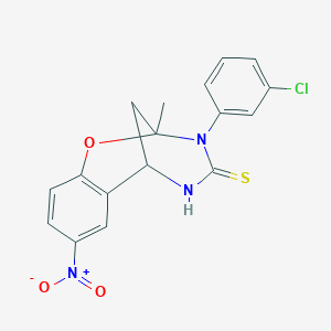 3-(3-chlorophenyl)-2-methyl-8-nitro-2,3,5,6-tetrahydro-4H-2,6-methano-1,3,5-benzoxadiazocine-4-thione