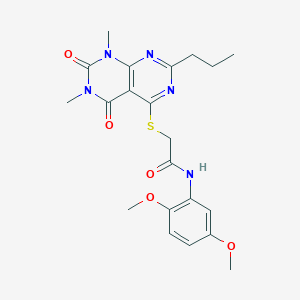 N-(2,5-dimethoxyphenyl)-2-((6,8-dimethyl-5,7-dioxo-2-propyl-5,6,7,8-tetrahydropyrimido[4,5-d]pyrimidin-4-yl)thio)acetamide