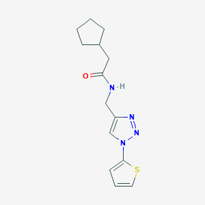 2-cyclopentyl-N-{[1-(thiophen-2-yl)-1H-1,2,3-triazol-4-yl]methyl}acetamide