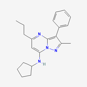 N-cyclopentyl-2-methyl-3-phenyl-5-propylpyrazolo[1,5-a]pyrimidin-7-amine