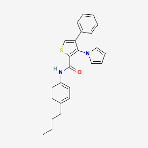 molecular formula C25H24N2OS B2981104 N-(4-butylphenyl)-4-phenyl-3-(1H-pyrrol-1-yl)thiophene-2-carboxamide CAS No. 1358893-79-4