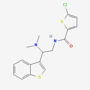 molecular formula C17H17ClN2OS2 B2981186 N-[2-(1-benzothiophen-3-yl)-2-(dimethylamino)ethyl]-5-chlorothiophene-2-carboxamide CAS No. 2034464-52-1