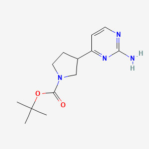 molecular formula C13H20N4O2 B2981194 Tert-butyl 3-(2-aminopyrimidin-4-YL)pyrrolidine-1-carboxylate CAS No. 1823811-53-5