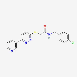 molecular formula C18H15ClN4OS B2981228 N-[(4-chlorophenyl)methyl]-2-(6-pyridin-3-ylpyridazin-3-yl)sulfanylacetamide CAS No. 872988-05-1