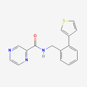 N-(2-(thiophen-3-yl)benzyl)pyrazine-2-carboxamide