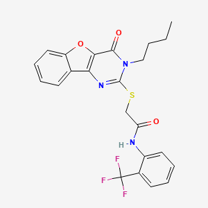 2-[(3-butyl-4-oxo-3,4-dihydro[1]benzofuro[3,2-d]pyrimidin-2-yl)sulfanyl]-N-[2-(trifluoromethyl)phenyl]acetamide
