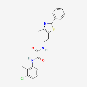 molecular formula C21H20ClN3O2S B2981273 N'-(3-chloro-2-methylphenyl)-N-[2-(4-methyl-2-phenyl-1,3-thiazol-5-yl)ethyl]ethanediamide CAS No. 894012-09-0