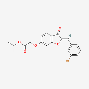 molecular formula C20H17BrO5 B2981303 (Z)-isopropyl 2-((2-(3-bromobenzylidene)-3-oxo-2,3-dihydrobenzofuran-6-yl)oxy)acetate CAS No. 622805-60-1