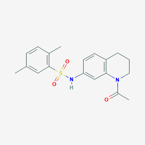 molecular formula C19H22N2O3S B2981350 N-(1-acetyl-1,2,3,4-tetrahydroquinolin-7-yl)-2,5-dimethylbenzene-1-sulfonamide CAS No. 898439-31-1