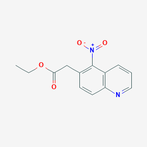 molecular formula C13H12N2O4 B2981357 Ethyl 2-(5-nitroquinolin-6-YL)acetate CAS No. 1260683-11-1