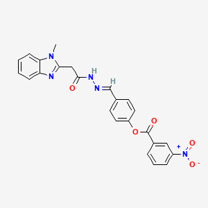 B2981367 [4-[(E)-[[2-(1-methylbenzimidazol-2-yl)acetyl]hydrazinylidene]methyl]phenyl] 3-nitrobenzoate CAS No. 1302983-86-3