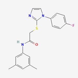 molecular formula C19H18FN3OS B2981370 N-(3,5-dimethylphenyl)-2-{[1-(4-fluorophenyl)-1H-imidazol-2-yl]sulfanyl}acetamide CAS No. 688336-80-3