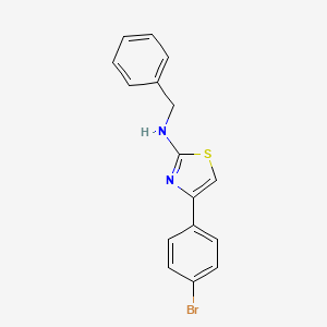 molecular formula C16H13BrN2S B2981373 Benzyl-[4-(4-bromo-phenyl)-thiazol-2-yl]-amine CAS No. 262372-91-8