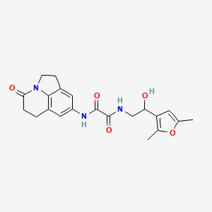 molecular formula C21H23N3O5 B2981393 N1-(2-(2,5-dimethylfuran-3-yl)-2-hydroxyethyl)-N2-(4-oxo-1,2,5,6-tetrahydro-4H-pyrrolo[3,2,1-ij]quinolin-8-yl)oxalamide CAS No. 2320666-47-3