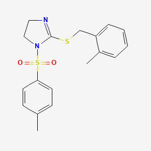 2-((2-methylbenzyl)thio)-1-tosyl-4,5-dihydro-1H-imidazole