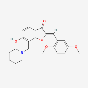 (Z)-2-(2,5-dimethoxybenzylidene)-6-hydroxy-7-(piperidin-1-ylmethyl)benzofuran-3(2H)-one