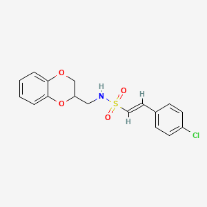 (E)-2-(4-chlorophenyl)-N-(2,3-dihydro-1,4-benzodioxin-3-ylmethyl)ethenesulfonamide