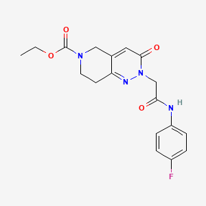 ethyl 2-{2-[(4-fluorophenyl)amino]-2-oxoethyl}-3-oxo-3,5,7,8-tetrahydropyrido[4,3-c]pyridazine-6(2H)-carboxylate