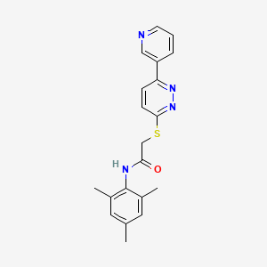 N-mesityl-2-((6-(pyridin-3-yl)pyridazin-3-yl)thio)acetamide