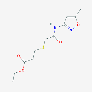 Ethyl 3-((2-((5-methylisoxazol-3-yl)amino)-2-oxoethyl)thio)propanoate