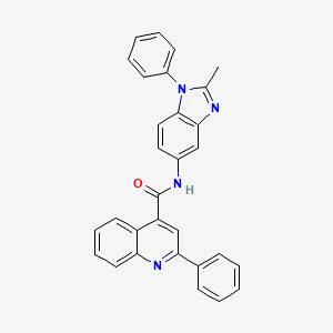 molecular formula C30H22N4O B2981486 N-(2-methyl-1-phenyl-1H-benzo[d]imidazol-5-yl)-2-phenylquinoline-4-carboxamide CAS No. 392251-30-8