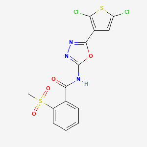 N-(5-(2,5-dichlorothiophen-3-yl)-1,3,4-oxadiazol-2-yl)-2-(methylsulfonyl)benzamide