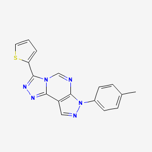 10-(4-Methylphenyl)-5-(thiophen-2-yl)-3,4,6,8,10,11-hexaazatricyclo[7.3.0.0^{2,6}]dodeca-1(9),2,4,7,11-pentaene