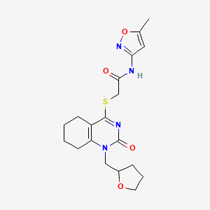 N-(5-methylisoxazol-3-yl)-2-((2-oxo-1-((tetrahydrofuran-2-yl)methyl)-1,2,5,6,7,8-hexahydroquinazolin-4-yl)thio)acetamide